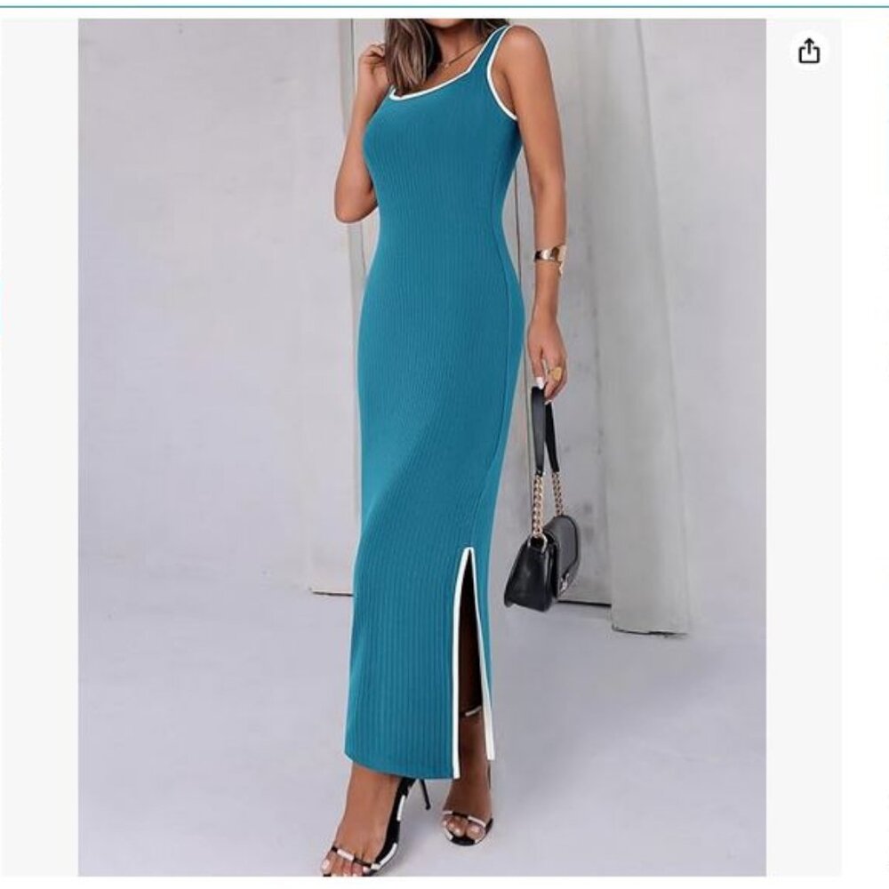 NWT - BTFBM Women's 2024 Summer Knit Bodycon Maxi Dress